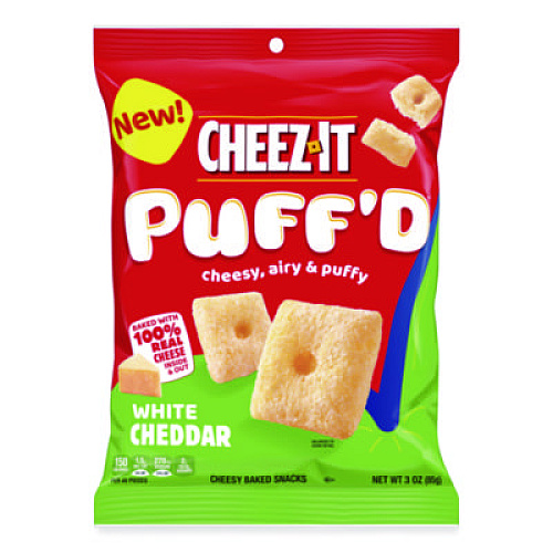 Cheez-It Puff'd Crackers, White Cheddar, 3 oz Bag, 6/Carton (00024)