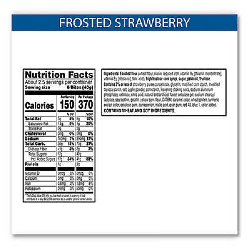 Kellogg's Pop Tarts Bites, Frosted Strawberry, 3.5 oz Bag, 6/Carton (25069)