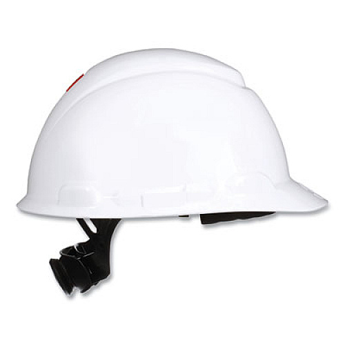 3M SecureFit Hard Hat with Uvicator, Four-Point Ratchet Suspension, White (H701SFRUV)