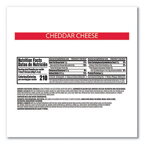 Pringles Grab and Go Cheddar Cheese Crisps, 1.4 oz Can, 12 Carton (84556)