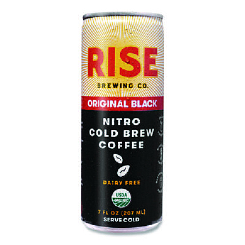 RISE Brewing Co. Nitro Cold Brew Latte, Original Black, 7 oz Can, 12/Carton (00043)