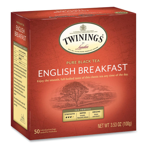 Tea Bags, English Breakfast, 3.53 oz, 50/Box (78221)