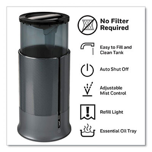 Honeywell Filter Free Ultrasonic Cool Mist Humidifier, 1.25 gal Tank Capacity, 8.8 x 8.8 x 13.2, Black (HUL430B)