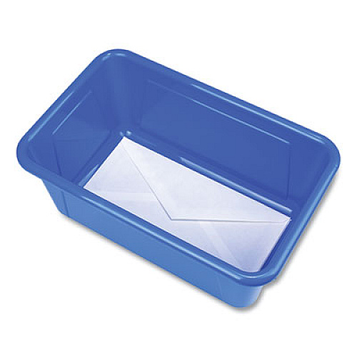 Storex Cubby Bin with Lid, 2 gal, 8.2 x 12.5 x 11.5, Assorted Colors, 5/Pack (62406U05C)