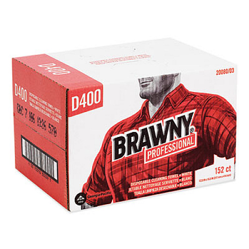 Brawny Professional Premium DRC Wipers, Paper, 1-Ply, 12.5 x 16.75, White, 152/Box (2008003)