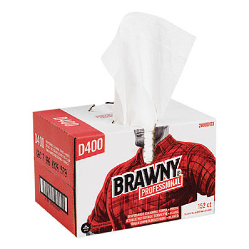 Brawny Professional Premium DRC Wipers, Paper, 1-Ply, 12.5 x 16.75, White, 152/Box (2008003)