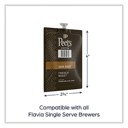 Peet's Coffee & Tea FLAVIA Ground Coffee Freshpacks, French Roast, 76/Carton (LPC00263)