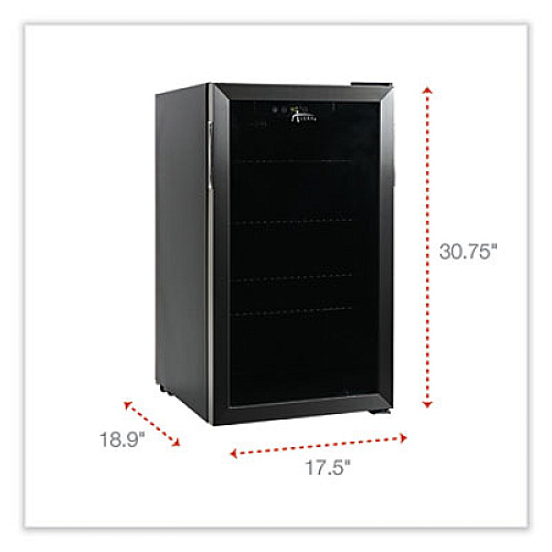 Alera 3.4 Cu Ft Beverage Cooler, Stainless Steel/Black (RFBC34)