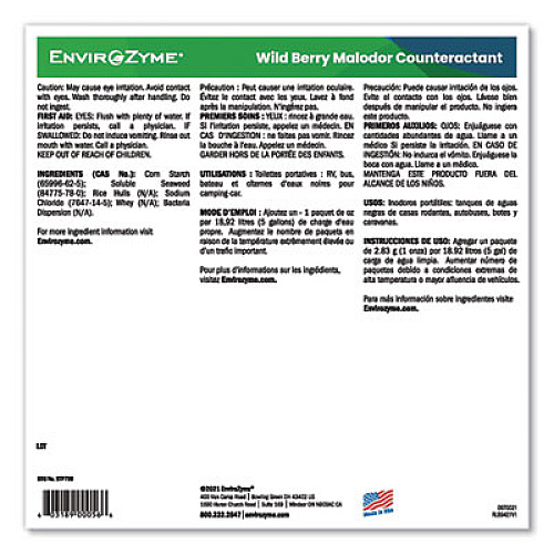 Betco Wildberry Malodor Counteractant, Wildberry Scent, 1 oz Pouch, 800 Pouches (Z700P1500)