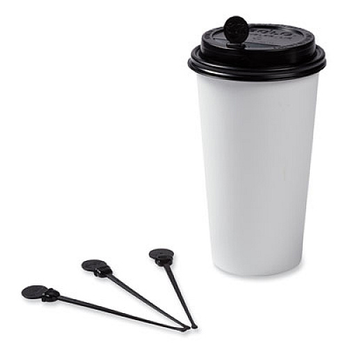 AmerCareRoyal Beverage Plugs, 4.75", Black, 2,000/Carton (STIRSTIXBK)