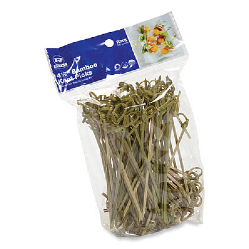 AmerCareRoyal Knotted Bamboo Pick, Paper, 4.5", Natural, 100/Pack, 10 Packs/Carton (R805)