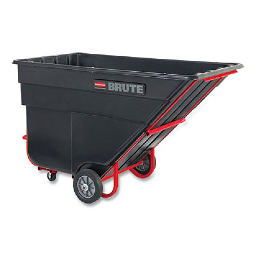 Rubbermaid Commercial 1.5 cu yd BRUTE Rotomolded Tilt Truck, 1,200 lb Capacity, Black (1025BLA)