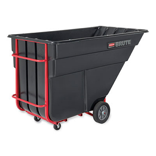 Rubbermaid Commercial 2.5 cu yd BRUTE Rotomolded Tilt Truck, 2,300 lb Capacity, Black (1046BLA)