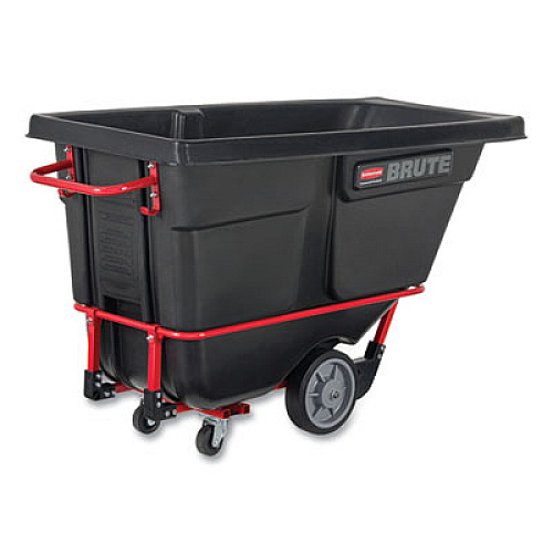 Rubbermaid Commercial 0.5 cu yd BRUTE Rotomolded Tilt Truck, 1,400 lb Capacity, Black (1306BLA)