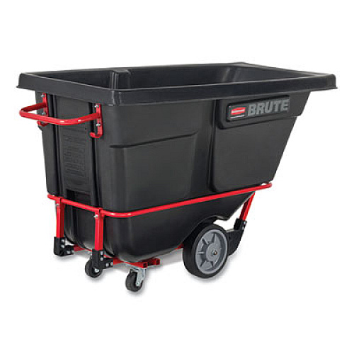 Rubbermaid Commercial 1 cu yd BRUTE Rotomolded Tilt Truck, 1,250 lb Capacity, Black (1315BLA)