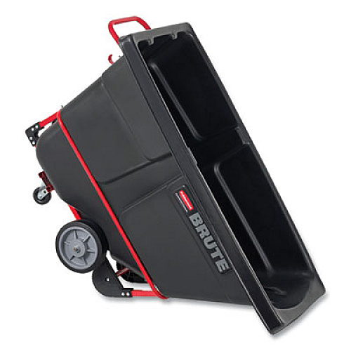 Rubbermaid Commercial 1 cu yd BRUTE Rotomolded Tilt Truck, 2,100 lb Capacity, Black (1316BLA)