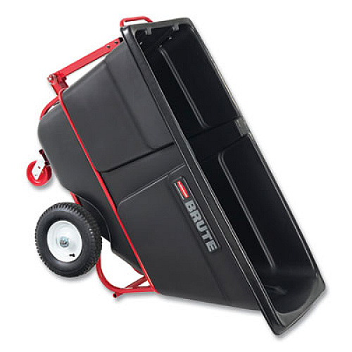 Rubbermaid Commercial 1.5 cu yd BRUTE Rotomolded Towable Tilt Truck, 2,100 lb Capacity, Black (102641BLA)