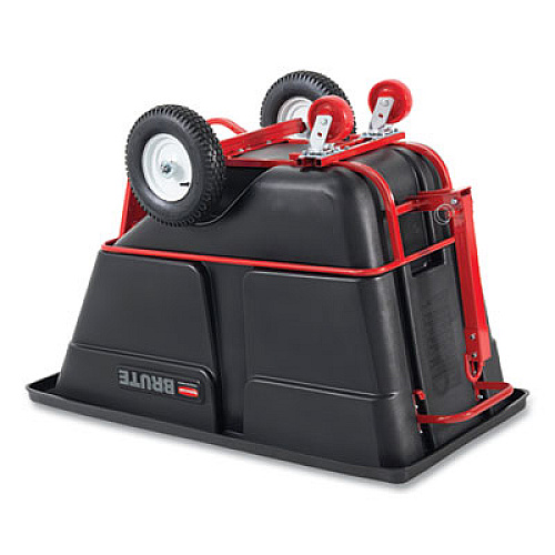 Rubbermaid Commercial 1.5 cu yd BRUTE Rotomolded Towable Tilt Truck, 2,100 lb Capacity, Black (102641BLA)