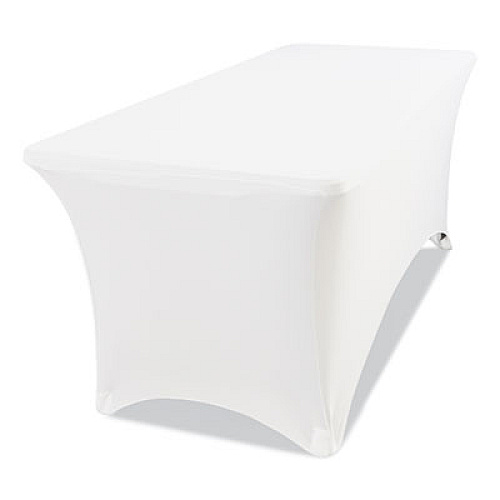 Iceberg iGear Fabric Table Cover, Polyester/Spandex, 30" x 72", White (16523)