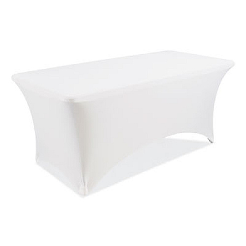 Iceberg iGear Fabric Table Cover, Polyester/Spandex, 30" x 72", White (16523)