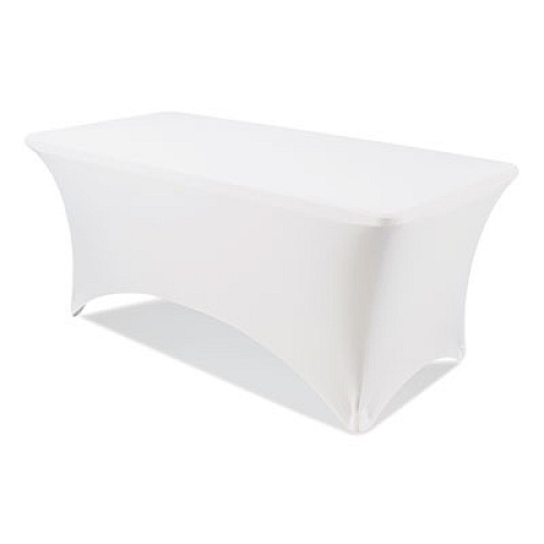Iceberg iGear Fabric Table Cover, Polyester/Spandex, 30" x 96", White (16533)