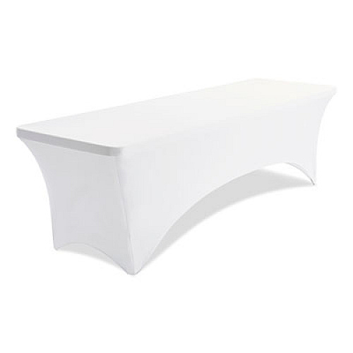 Iceberg iGear Fabric Table Cover, Polyester/Spandex, 30" x 96", White (16533)