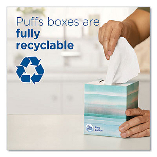 Puffs Ultra Soft Facial Tissue, 2-Ply, White, 124 Sheets/Box, 6 Boxes/Pack, 4 Packs/Carton (35554)