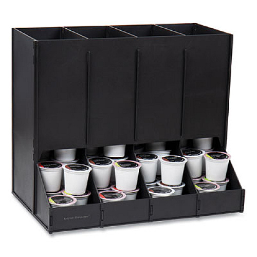Mind Reader Anchor Collection 4-Compartment Single Serve Pod Countertop Dispenser, 14.25 x 9 x 12.15, Black (CPODBKBLK)