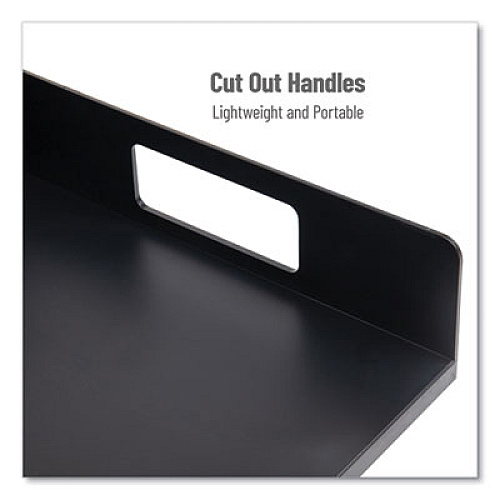 Mind Reader Network Collection Utensil, Napkin and Plate Countertop Organizer, 15.2 x 11.5 x 4.45, Plastic, Black (PSNAPUTBLK)