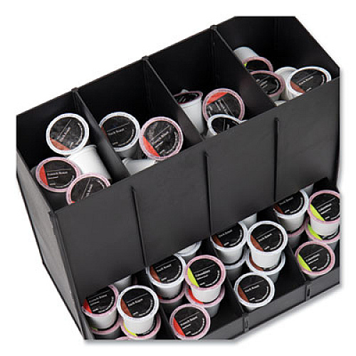 Mind Reader Anchor Collection 4-Compartment Single Serve Pod Countertop Dispenser, 14.25 x 9 x 12.15, Black (CPODBKBLK)