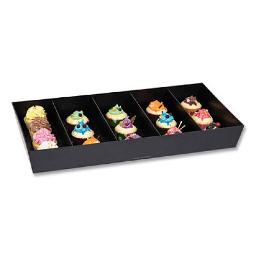 Mind Reader Anchor Collection 5-Compartment Snack Organizer, 12 x 24 x 3.25, Black (SNACKORGTBLK)