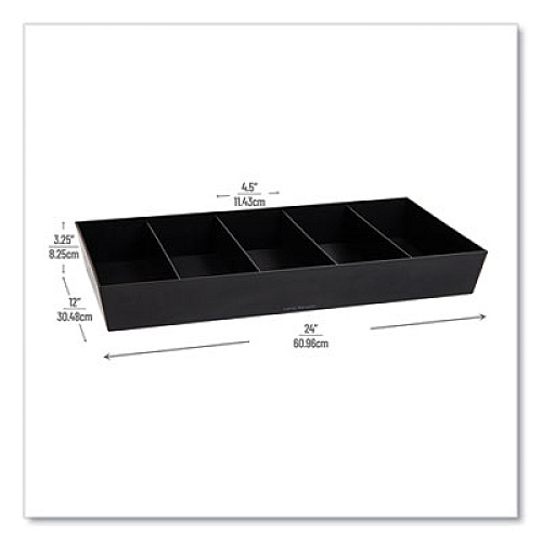 Mind Reader Anchor Collection 5-Compartment Snack Organizer, 12 x 24 x 3.25, Black (SNACKORGTBLK)