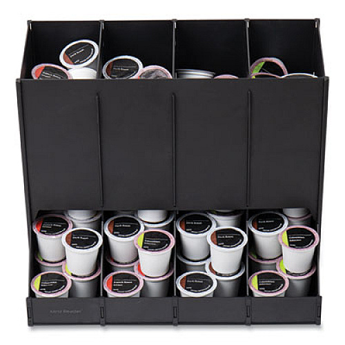 Mind Reader Anchor Collection 4-Compartment Single Serve Pod Countertop Dispenser, 14.25 x 9 x 12.15, Black (CPODBKBLK)