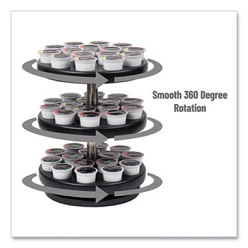 Mind Reader Anchor Collection 3-Tier Single Serve Pod Carousel Countertop Organizer, 9.5 x 9.5 x 11.75, Black (PODSUS45BLK)