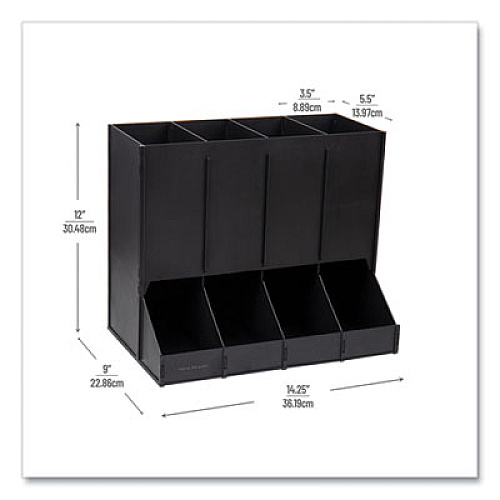 Mind Reader Anchor Collection 4-Compartment Single Serve Pod Countertop Dispenser, 14.25 x 9 x 12.15, Black (CPODBKBLK)