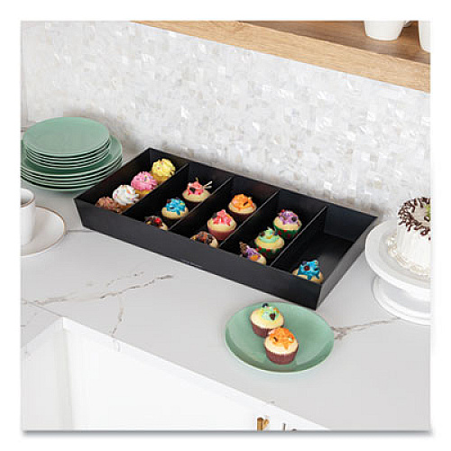 Mind Reader Anchor Collection 5-Compartment Snack Organizer, 12 x 24 x 3.25, Black (SNACKORGTBLK)