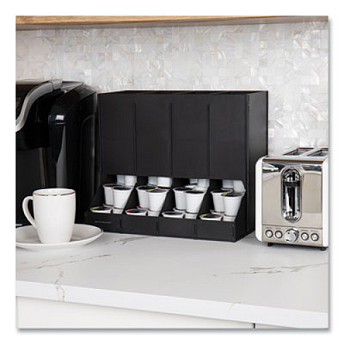Mind Reader Anchor Collection 4-Compartment Single Serve Pod Countertop Dispenser, 14.25 x 9 x 12.15, Black (CPODBKBLK)