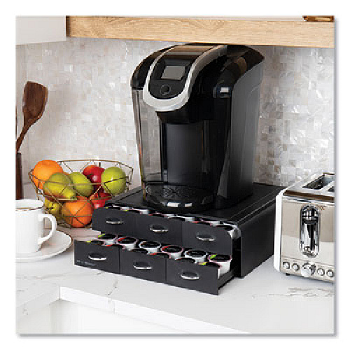 Mind Reader 2-Tier 6-Drawer Single Serve Coffee Pod Drawer, 14 x 12.25 x 4.75, Black (TRY6PCBLK)