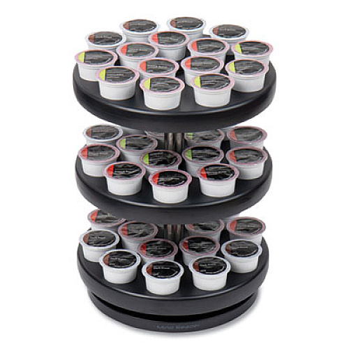 Mind Reader Anchor Collection 3-Tier Single Serve Pod Carousel Countertop Organizer, 9.5 x 9.5 x 11.75, Black (PODSUS45BLK)