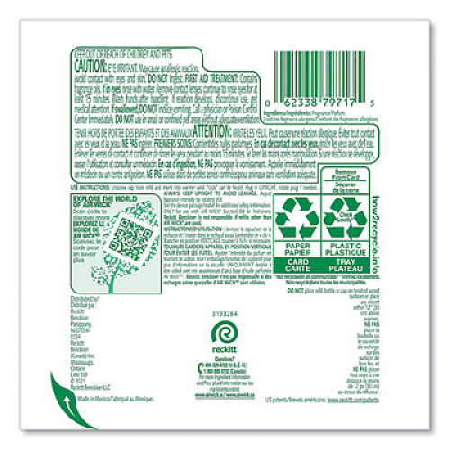 Air Wick Scented Oil Refill, Fresh Waters, 0.67 oz, 2/Pack (79717PK)