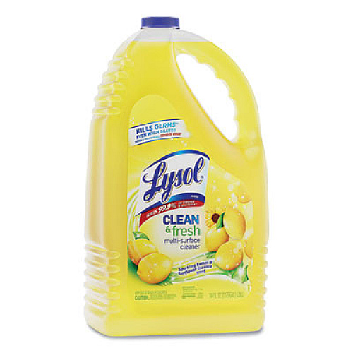 LYSOL Brand Clean and Fresh Multi-Surface Disinfectant Cleaner, Sparkling Lemon and Sunflower Essence, 144 oz Bottle, 4/Carton (77617)