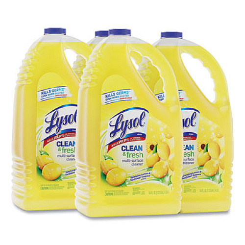 LYSOL Brand Clean and Fresh Multi-Surface Disinfectant Cleaner, Sparkling Lemon and Sunflower Essence, 144 oz Bottle (77617EA)
