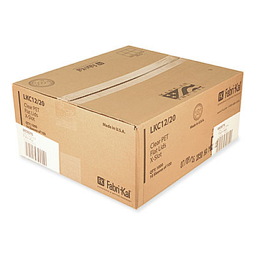 Fabri-Kal Greenware Cold Drink Lids, X-Slot, Fits 12 oz to 20 oz Cold Cups, Plastic, Clear, 1,000/Carton (LKC1220FX)