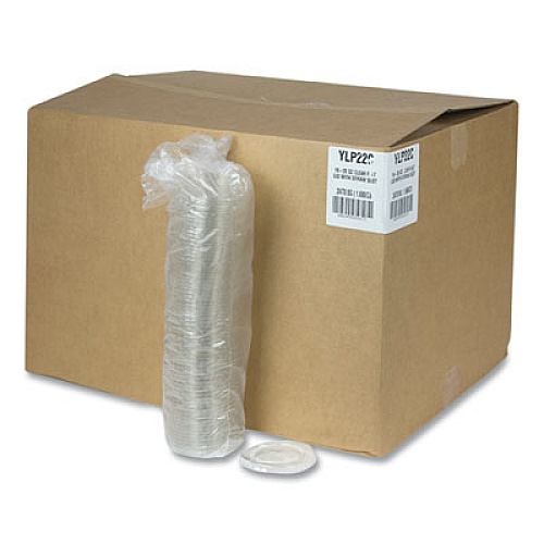 Pactiv Evergreen Cold Cup Lids, Fits 12 oz/14 oz/16 oz/20 oz Cold Cups, Plastic, Clear, 1,680/Carton (YLP22C)