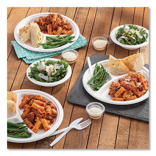 Pactiv Evergreen EarthChoice PFAS Free Compostable Dinnerware, Bowl, Sugarcane, 12 oz, Natural, 1,000/Carton (MC50012PFREE)