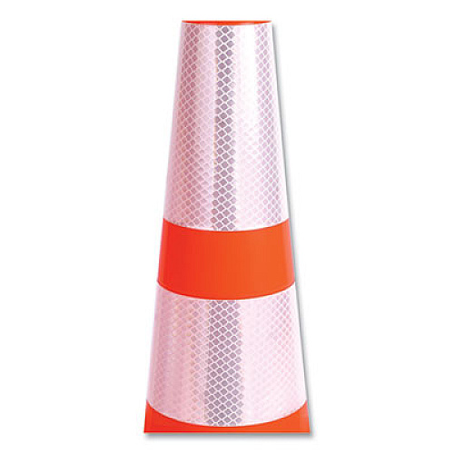 Tatco Traffic Cone, 11.5 x 11.5 x 28, Orange/Silver/Black (35500)