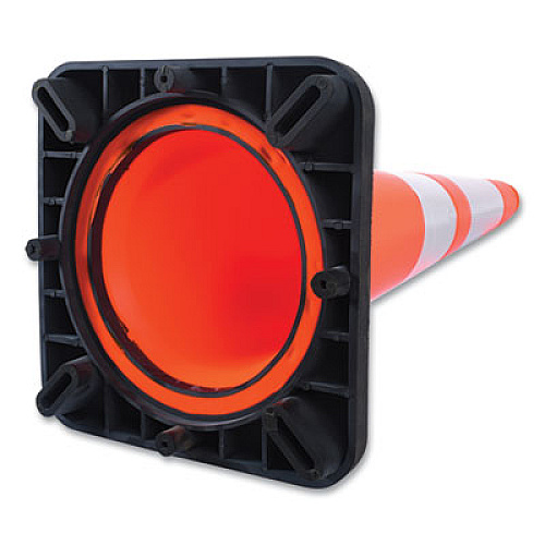 Tatco Traffic Cone, 11.5 x 11.5 x 28, Orange/Silver/Black (35500)