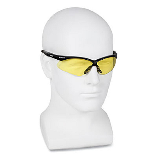 KleenGuard Nemesis Safety Glasses, Black Half Frame, Amber Dual Lens (25659)