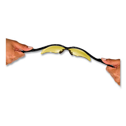 KleenGuard Nemesis Safety Glasses, Black Half Frame, Amber Dual Lens (25659)