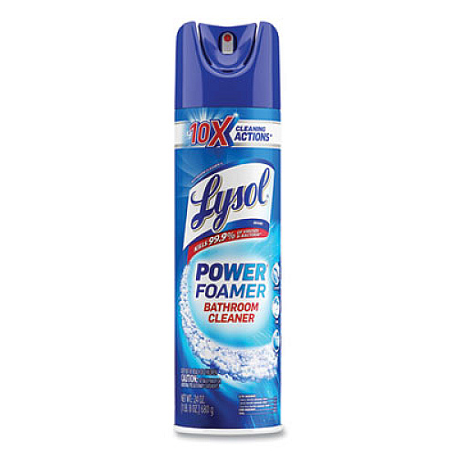 LYSOL Brand Power Foam Bathroom Cleaner, 24 oz Aerosol Spray, 12/Carton (02569CT)